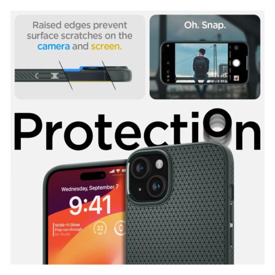 Θήκη Soft TPU Spigen Liquid Air Apple iPhone 15 Πράσινο Θήκη Soft TPU Spigen Liquid Air Apple iPhone 15 Πράσινο