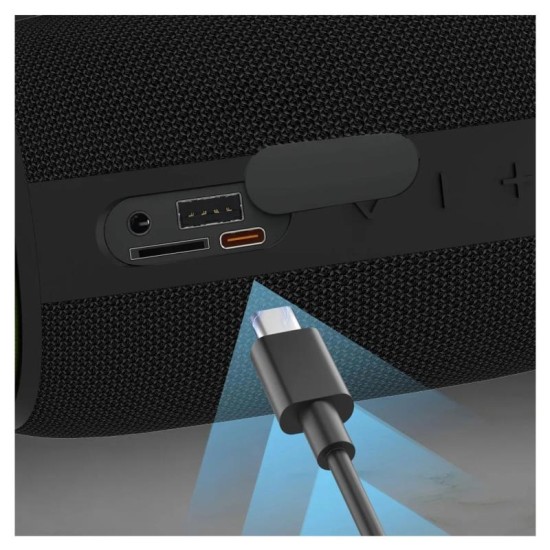 Φορητό Ηχείο Bluetooth WiWU Thunder H5 TWS BT 5.3 USB MicroSD IPX6 2400mAh 15W Μαύρο