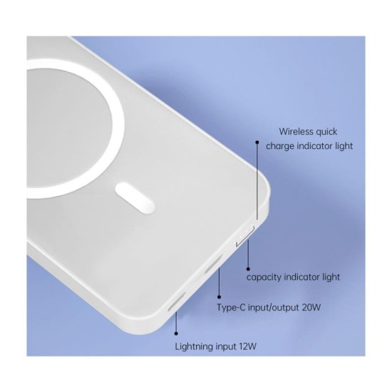 Ασύρματος Φορτιστής Ανάγκης Devia EP138 Magnetic PD 20W 5000mAh με Βραχίονα Στήριξης Extreme Speed Μαύρο