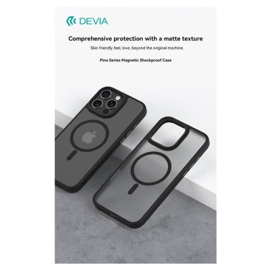 Θήκη TPU & PC Shock Proof Devia Magnetic Apple iPhone 16 Pro Max Pino Μαύρο Θήκη TPU & PC Shock Proof Devia Magnetic Apple iPhone 16 Pro Max Pino Μαύρο