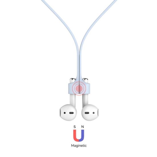 Strap Λαιμού Σιλικόνης AhaStyle PT74 Apple AirPods Magnetic Γαλάζιο Strap Λαιμού Σιλικόνης AhaStyle PT74 Apple AirPods Magnetic Γαλάζιο