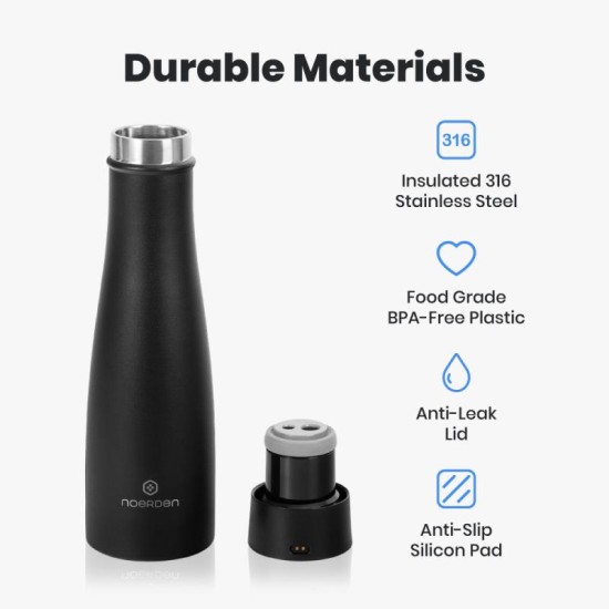 Smart Μπουκάλι-Θερμός UV Noerden LIZ Ανοξείδωτο 350ml Μαύρο Smart Μπουκάλι-Θερμός UV Noerden LIZ Ανοξείδωτο 350ml Μαύρο