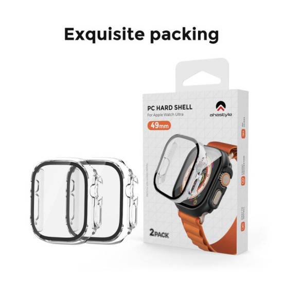Θήκη PC με Tempered Glass Ahastyle WG65 Premium Apple Watch Ultra 49mm Μαύρο-Διάφανο (2 τεμ.) Θήκη PC με Tempered Glass Ahastyle WG65 Premium Apple Watch Ultra 49mm Μαύρο-Διάφανο (2 τεμ.)
