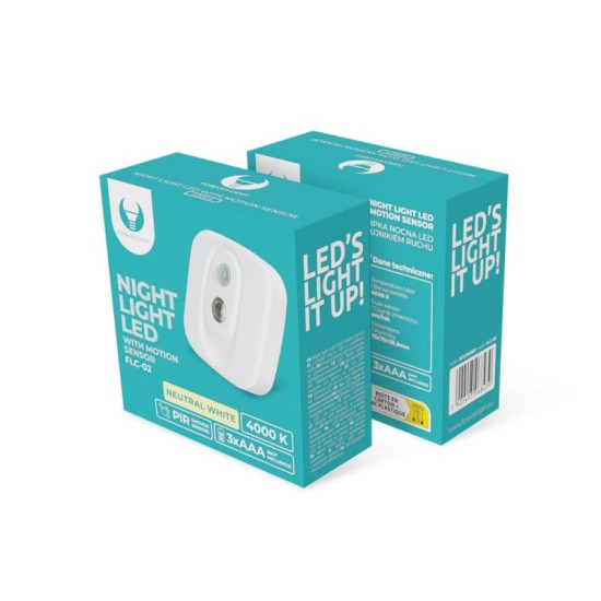 Φωτάκι Νυκτός LED Forever Light FLC-02 PIR 3xAAA με Αισθητήρα Κίνησης Φωτάκι Νυκτός LED Forever Light FLC-02 PIR 3xAAA με Αισθητήρα Κίνησης
