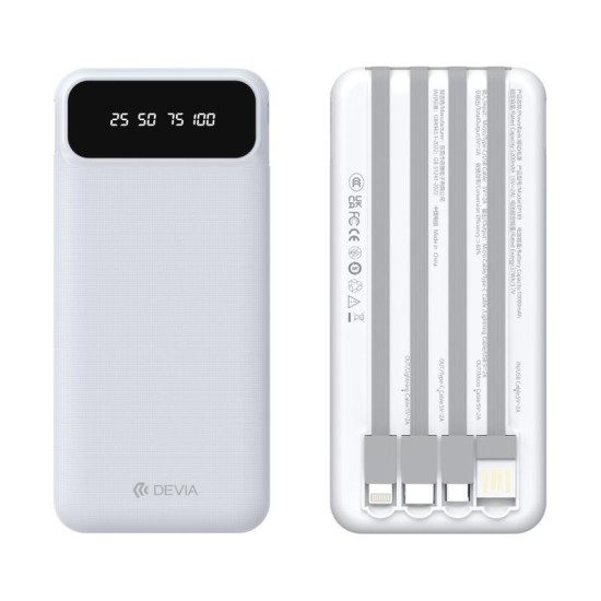 Φορτιστής Ανάγκης Devia EP189 10W 10000mAh με 4 Ενσωματωμένα Καλώδια Kintone Λευκό Φορτιστής Ανάγκης Devia EP189 10W 10000mAh με 4 Ενσωματωμένα Καλώδια Kintone Λευκό