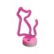 Neon LED Forever Light FSNE02 CAT (USB/Μπαταρίας & On/Off) με Stand Ροζ