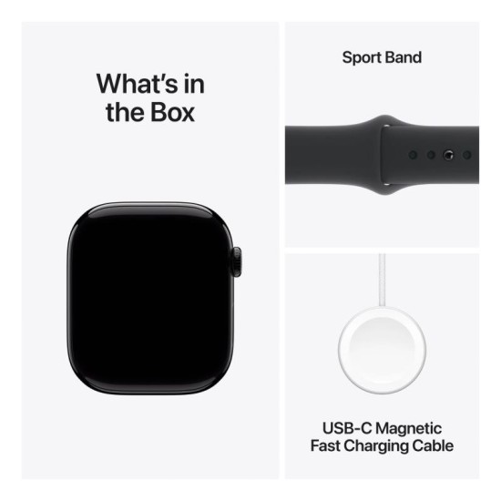 Apple Watch Series 10 GPS 46mm Aluminum Μαύρο με Sport Band Medium-Large Μαύρο Apple Watch Series 10 GPS 46mm Aluminum Μαύρο με Sport Band Medium-Large Μαύρο