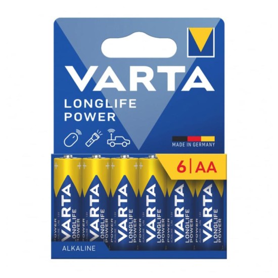 Μπαταρία Alkaline Varta Longlife Power AA LR06 Plastic Free (6 τεμ.) Μπαταρία Alkaline Varta Longlife Power AA LR06 Plastic Free (6 τεμ.)