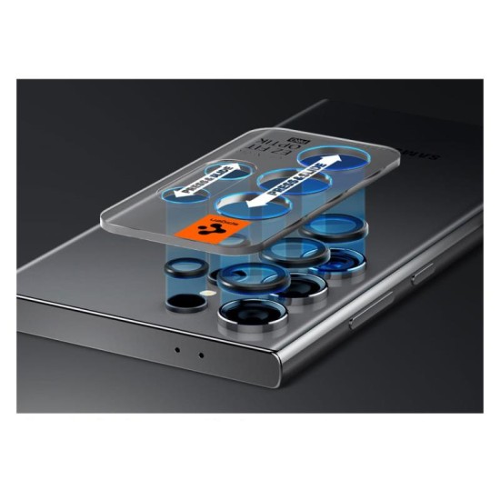 Προστατευτικό Κάλυμμα Κάμερας Spigen Optik.tR EZ-FIT για Τζαμάκι Κάμερας Samsung S928B Galaxy S24 Ultra 5G Μαύρο (2 τεμ.)