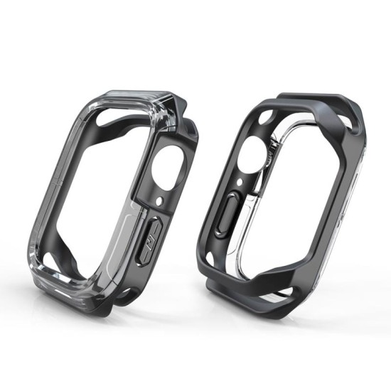 Θήκη TPU & PC Devia Sport Apple Watch 7/ 8/ 9 (45mm) Shock Proof Φιμέ Μαύρο