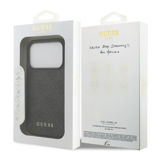 Θήκη PU Guess Apple iPhone 17 Pro Hardcase Classic Logo 4G Μαύρο Θήκη PU Guess Apple iPhone 17 Pro Hardcase Classic Logo 4G Μαύρο