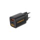 Φορτιστής Ταξιδίου Ταχείας Φόρτισης Hammer RapidCharge Duo με Διπλή Έξοδο USB A & USB C PD 30W Μαύρο Φορτιστής Ταξιδίου Ταχείας Φόρτισης Hammer RapidCharge Duo με Διπλή Έξοδο USB A & USB C PD 30W Μαύρο