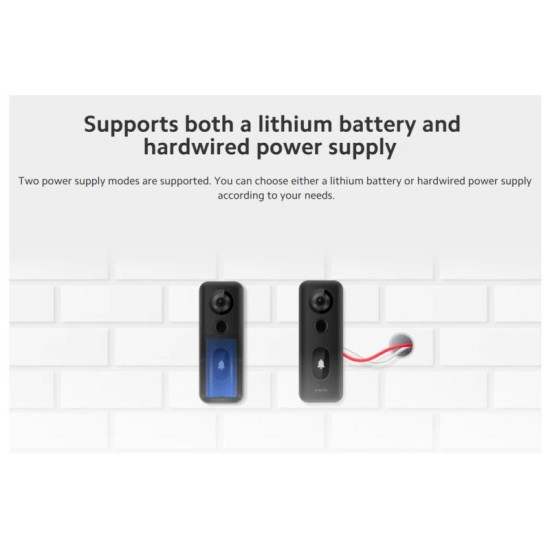 Ασύρματο Κουδούνι Πόρτας Xiaomi Smart Doorbell 3S με Κάμερα & Wi-Fi BHR7068GL Μαύρο