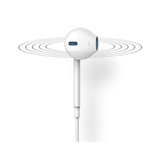 Hands Free Stereo Devia Earpods EM022 3.5mm με Χειριστήριο & Μικρόφωνο Λευκό