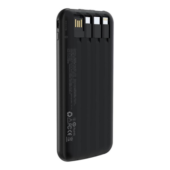 Φορτιστής Ανάγκης Devia EP096 10000mAh με 4 Ενσωματωμένα Καλώδια Kintone Μαύρο Φορτιστής Ανάγκης Devia EP096 10000mAh με 4 Ενσωματωμένα Καλώδια Kintone Μαύρο