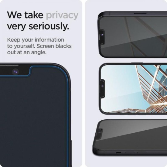 Tempered Glass Full Face Privacy Spigen Glas.tR EZ-FIT Apple iPhone 13/ 13 Pro/ 14/ 16e (2 τεμ.) Tempered Glass Full Face Privacy Spigen Glas.tR EZ-FIT Apple iPhone 13/ 13 Pro/ 14/ 16e (2 τεμ.)