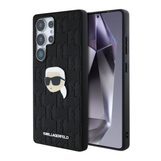Θήκη TPU Karl Lagerfeld Samsung Galaxy S25 Ultra Hardcase Leather Monogram Karl Head Pin Μαύρο Θήκη TPU Karl Lagerfeld Samsung Galaxy S25 Ultra Hardcase Leather Monogram Karl Head Pin Μαύρο