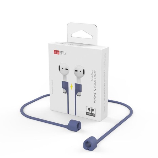 Strap Λαιμού Σιλικόνης AhaStyle PT74 Apple AirPods Magnetic Σκούρο Μπλε Strap Λαιμού Σιλικόνης AhaStyle PT74 Apple AirPods Magnetic Σκούρο Μπλε