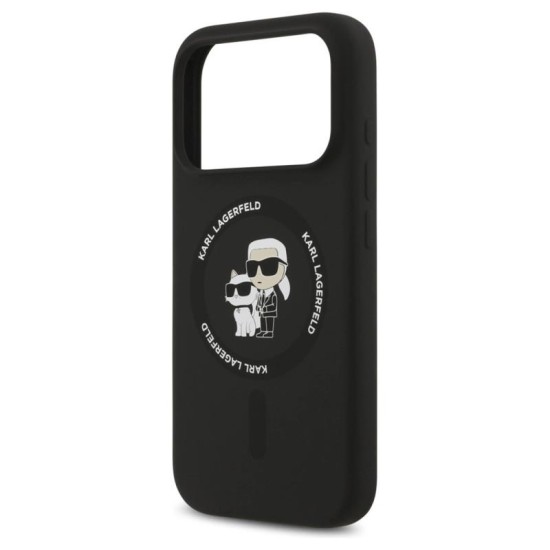 Θήκη Σιλικόνης Karl Lagerfeld Apple iPhone 17 Pro Magsafe Ring Karl & Choupette Μαύρο Θήκη Σιλικόνης Karl Lagerfeld Apple iPhone 17 Pro Magsafe Ring Karl & Choupette Μαύρο