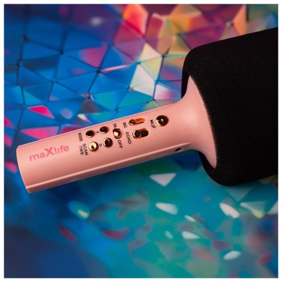 Ασύρματο Μικρόφωνο Bluetooth Maxlife MXBM-600 με Ηχείο (Karaoke) Ροζ Ασύρματο Μικρόφωνο Bluetooth Maxlife MXBM-600 με Ηχείο (Karaoke) Ροζ
