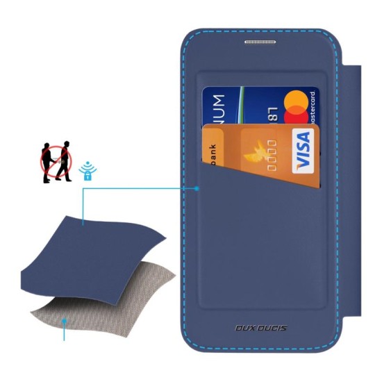 Θήκη Flip Dux Ducis Skin X Pro Wallet με Μαγνητικό Stand Samsung S931B Galaxy S25 5G Μπλε