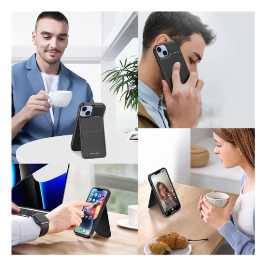 Θήκη Δερμάτινη Dux Ducis Rafi Mag 3 σε 1 MagSafe RFID Blocker Apple iPhone 15 Plus με Stand Μαύρο Θήκη Δερμάτινη Dux Ducis Rafi Mag 3 σε 1 MagSafe RFID Blocker Apple iPhone 15 Plus με Stand Μαύρο
