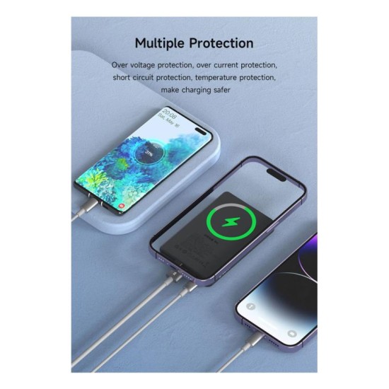 Ασύρματος Φορτιστής Ανάγκης Devia S28 Magnetic 22.5W 10000mAh Extreme Speed Σκούρο Γκρι