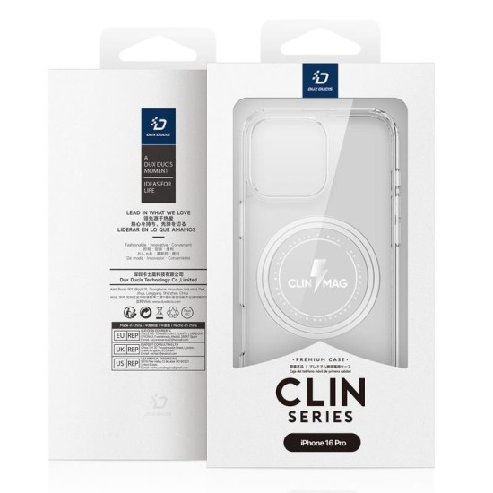 Θήκη TPU & PC Dux Ducis Clin Magnetic MagSafe Apple iPhone 16 Pro Διάφανο Θήκη TPU & PC Dux Ducis Clin Magnetic MagSafe Apple iPhone 16 Pro Διάφανο