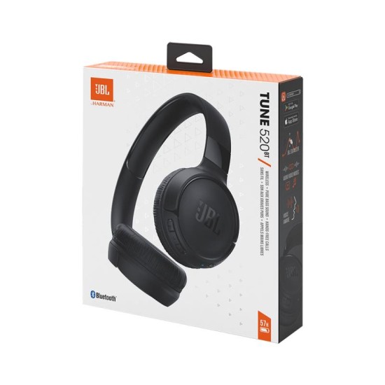 Ασύρματα Ακουστικά Κεφαλής JBL Tune 520BT Μαύρο Ασύρματα Ακουστικά Κεφαλής JBL Tune 520BT Μαύρο