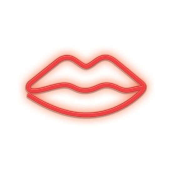 Neon LED Forever Light FLNEO8 LIPS (USB/Μπαταρίας & On/Off) Κόκκινο