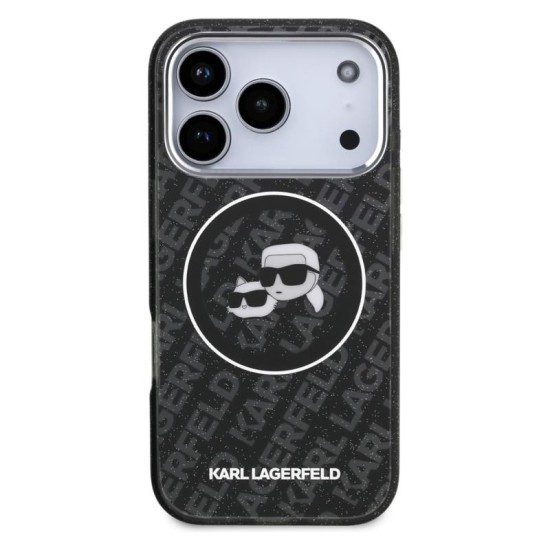 Θήκη Σιλικόνης Karl Lagerfeld Apple iPhone 17 Pro Magsafe Glitter Karl & Choupette Heads Μαύρο Θήκη Σιλικόνης Karl Lagerfeld Apple iPhone 17 Pro Magsafe Glitter Karl & Choupette Heads Μαύρο