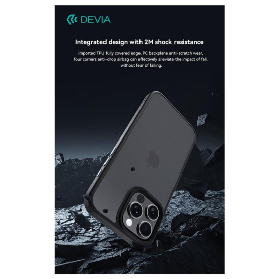 Θήκη TPU & PC Shock Proof Devia Apple iPhone 16 Pro Pino Μαύρο Θήκη TPU & PC Shock Proof Devia Apple iPhone 16 Pro Pino Μαύρο