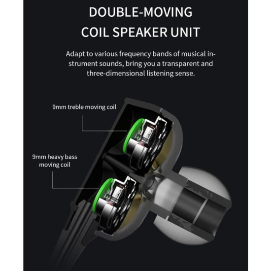 Hands Free Stereo Devia EM009 Dual Speakers 3.5mm Smart Μαύρο Hands Free Stereo Devia EM009 Dual Speakers 3.5mm Smart Μαύρο