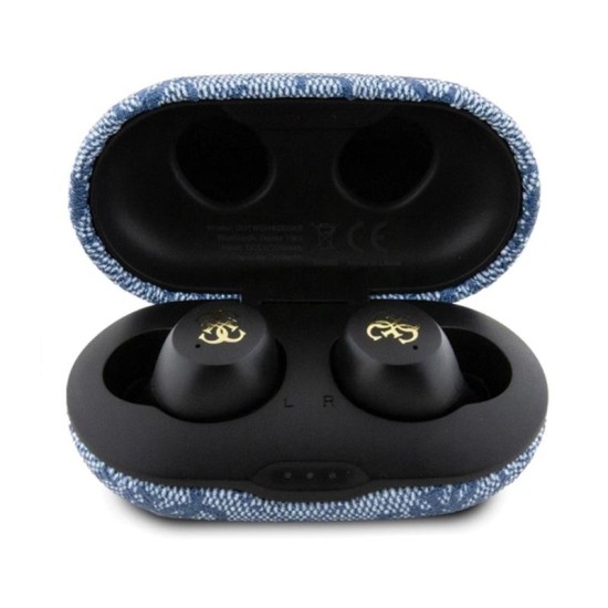 True Wireless Ακουστικά Bluetooth Guess Docking Station 4G Metal Μπλε