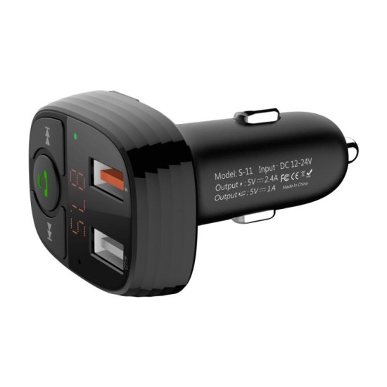 Φορτιστής Αυτοκινήτου Ταχείας Φόρτισης + Bluetooth MP3 + FM Devia EA133 με Διπλή Έξοδο USB A QC 3.0 Smart Μαύρο Φορτιστής Αυτοκινήτου Ταχείας Φόρτισης + Bluetooth MP3 + FM Devia EA133 με Διπλή Έξοδο USB A QC 3.0 Smart Μαύρο