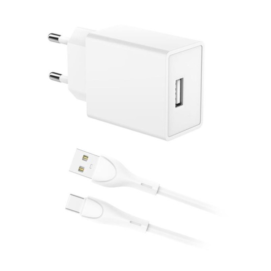Φορτιστής Ταξιδίου inos με Έξοδο USB A 12W & USB C Καλώδιο 1m Λευκό Φορτιστής Ταξιδίου inos με Έξοδο USB A 12W & USB C Καλώδιο 1m Λευκό
