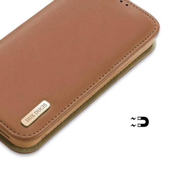 Θήκη Δερμάτινη Dux Ducis Hivo RFID Wallet Apple iPhone 15 Καφέ