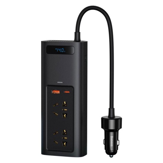 Inverter Αυτοκινήτου Baseus 12V σε 220V & Διπλή Έξοδο USB A, USB C 150W BS-CI15-02 Μαύρο Inverter Αυτοκινήτου Baseus 12V σε 220V & Διπλή Έξοδο USB A, USB C 150W BS-CI15-02 Μαύρο