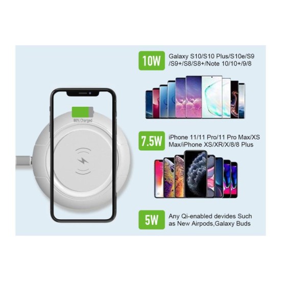Ασύρματος Φορτιστής Devia EA242 V3 15W για Smartphones Allen Λευκό Ασύρματος Φορτιστής Devia EA242 V3 15W για Smartphones Allen Λευκό