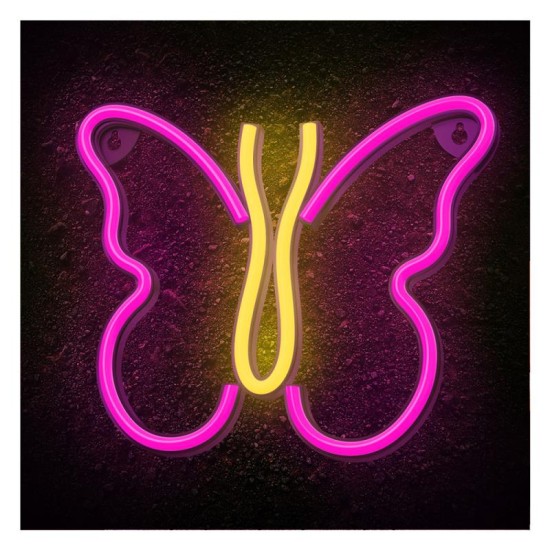 Neon LED Neolia NNE03 BUTTERFLY (USB & On/Off) Ροζ - Κίτρινο Neon LED Neolia NNE03 BUTTERFLY (USB & On/Off) Ροζ - Κίτρινο