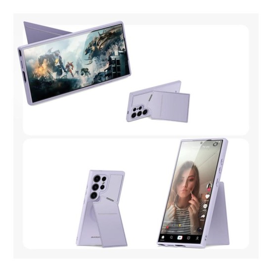 Θήκη Δερμάτινη Dux Ducis Rafi II Mag 3 σε 1 MagSafe RFID Blocker Samsung S928B Galaxy S24 Ultra 5G με Stand Μωβ Θήκη Δερμάτινη Dux Ducis Rafi II Mag 3 σε 1 MagSafe RFID Blocker Samsung S928B Galaxy S24 Ultra 5G με Stand Μωβ