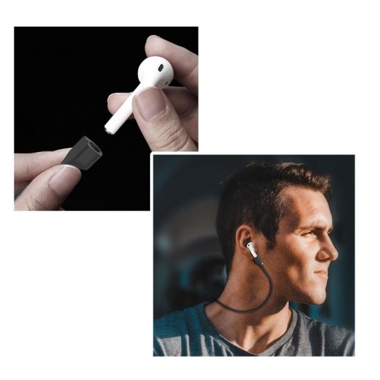 Strap Λαιμού Σιλικόνης AhaStyle PT74 Apple AirPods Magnetic Μαύρο Strap Λαιμού Σιλικόνης AhaStyle PT74 Apple AirPods Magnetic Μαύρο