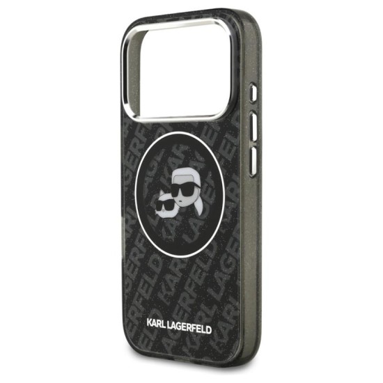 Θήκη Σιλικόνης Karl Lagerfeld Apple iPhone 17 Pro Magsafe Glitter Karl & Choupette Heads Μαύρο Θήκη Σιλικόνης Karl Lagerfeld Apple iPhone 17 Pro Magsafe Glitter Karl & Choupette Heads Μαύρο