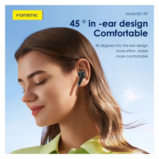 True Wireless Ακουστικά Bluetooth Foneng BL159 με Οθόνη Μαύρο True Wireless Ακουστικά Bluetooth Foneng BL159 με Οθόνη Μαύρο