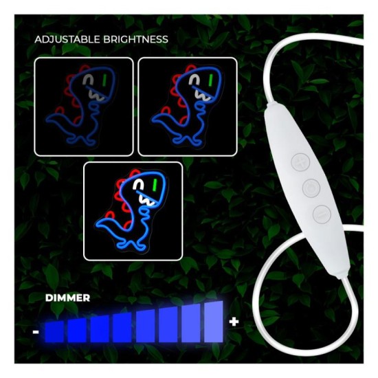 Neon Plexi Forever Light FLNJ01 BABY DINO (USB, On/Off & Dimmer) Πολύχρωμο