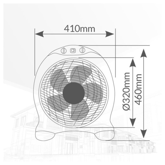 Επιτραπέζιος Ανεμιστήρας Box Niaros Santadi 50W Μπεζ