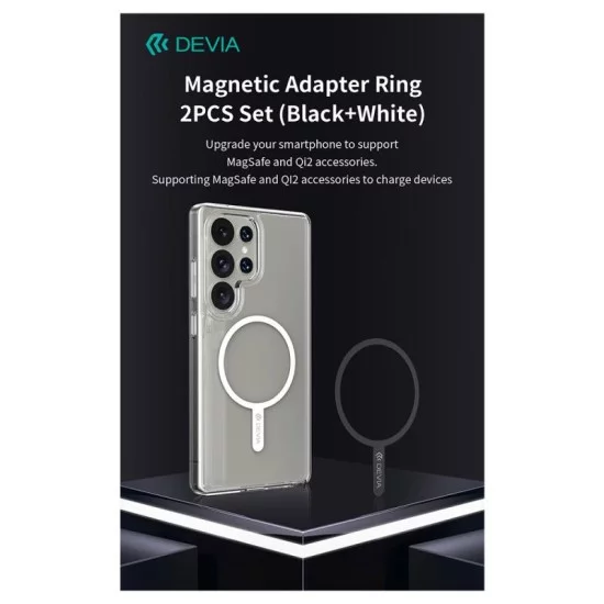 Magnetic Adapter Ring Devia EL255 για Magsafe Μαύρο & Λευκό (2 τεμ.) Magnetic Adapter Ring Devia EL255 για Magsafe Μαύρο & Λευκό (2 τεμ.)