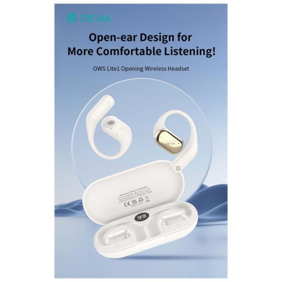 True Wireless Ακουστικά Bluetooth Devia OWS EM406 Lite1 Μπεζ True Wireless Ακουστικά Bluetooth Devia OWS EM406 Lite1 Μπεζ