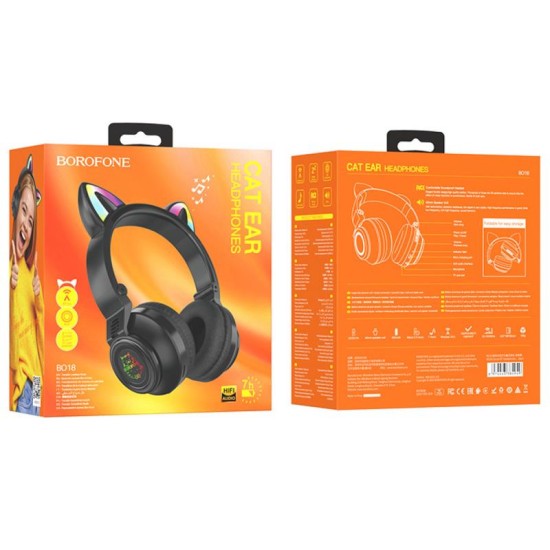 Ασύρματα Ακουστικά Κεφαλής Borofone BO18 Cat Ear Μαύρο Ασύρματα Ακουστικά Κεφαλής Borofone BO18 Cat Ear Μαύρο