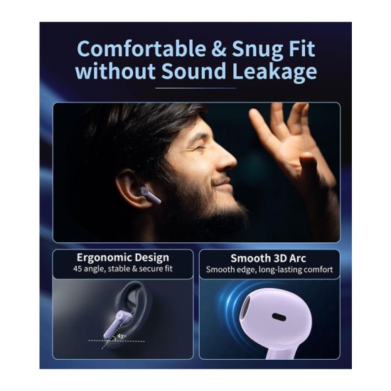 True Wireless Ακουστικά Bluetooth Choetech BH-T19 Μωβ True Wireless Ακουστικά Bluetooth Choetech BH-T19 Μωβ